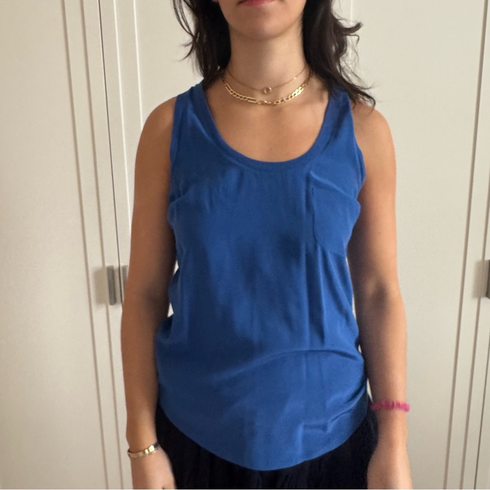 Joie Silk Tank Top Royal Blue XS
